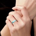 thumbnail image 2 of Shop LC Santa Fe Style Turquoise Ring for Women 925 Sterling Silver Band Boho Western Jewelry Birthday Gifts for Women Promise Rings Size 10 Birthday Gifts, 2 of 8