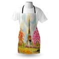 thumbnail image 4 of Abstract Oil Painting Apron, Paris European Eiffel Tower Landmark of the World Spring Blossoming, Unisex Kitchen Bib with Adjustable Neck for Cooking Gardening, Adult Size, Multicolor, by Ambesonne, 4 of 4