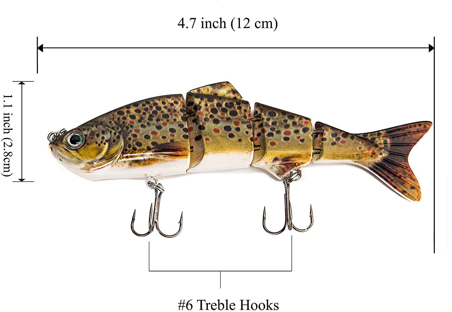 3PCS 6inch Fishing Lures Swimbait Crankbait Hard Bait Lifelike Pike Muskie