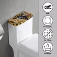 thumbnail image 3 of ZIATUBLE Sunflower Cow Toilet Tank Top Cover Wood Stripes Toilet Tank Cover Lid Easy to Install Toilet Mat Protective Cover Pack of 2 Elastic Toilet Tank Covers for Bathroom Toilet Cover, 3 of 5