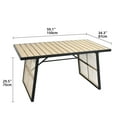 thumbnail image 5 of DWVO Patio Dining Table 59.1" x 34.3" Outdoor Furniture Wood Metal Rectangular Table, Brown, 5 of 8