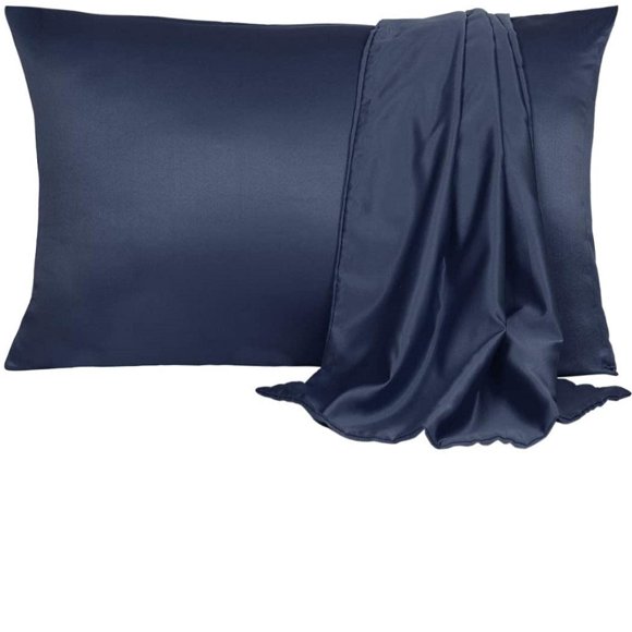 Taie d'Oreiller en Satin pour les Cheveux et la Peau, Taies d'Oreiller Camel Format King Ensemble de 2 Housses d'Oreiller en Satin avec Fermeture Enveloppe Camel (20x40 Pouces)
