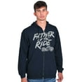 thumbnail image 4 of Biker Dad Father Of Ride Motorcycle Men's Big & Tall Graphic Zip Up Hoodie Brisco Brands 2X, 4 of 5