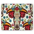 thumbnail image 1 of Ethnic Mouse Pad, Mexican Folkloric Flourish Ornamental Animal Sugar Skull with Flowers Bohemian, Rectangle Non-Slip Rubber Mousepad, Multicolor, by Ambesonne, 1 of 2