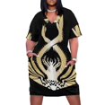 thumbnail image 2 of Vestido ajustado con broche dorado con estética del logotipo de Quimera de Thrawn, ropa de mujer nueva en 2025, 2 of 7