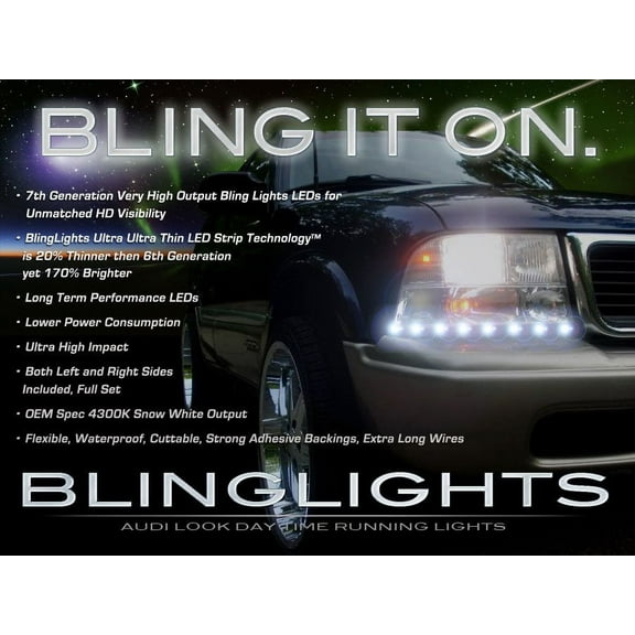 For The GMC Jimmy LED DRL Strips Headlamps Headlights Head Lamps Lights 1995 1996 1997 1998 1999 2000 2001