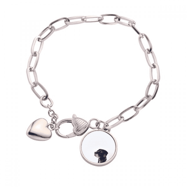 Perro Blanco animal fotografía Pulsera de cadena de corazón joyería encanto moda