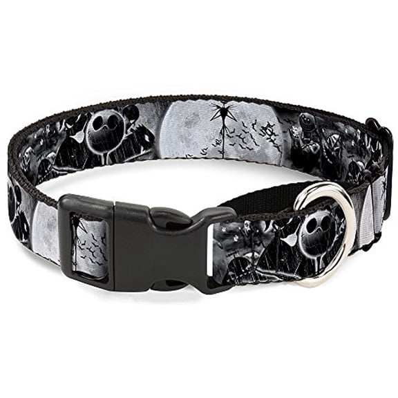 Buckle-Down Jack & Oogie Boogie Scenes Grays Disney Martingale Plastic Clip Collar
