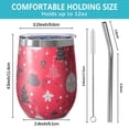 thumbnail image 5 of Christmas 12oz Stainless Steel Insulated Wine Tumbler with Lid and Straw – Double Wall Vacuum Mug for Hot & Cold Drinks, 304 Steel Interior, Sweat-Free Design, 5 of 5
