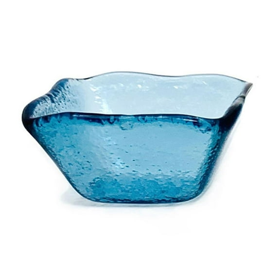 Turgla Fusion Glass 2.25" x 2.25" x h:1.5" 2 oz. Square Transparent Blue Glass Ramekin (Set of 6)