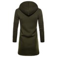 thumbnail image 3 of Baqcunre Hoodies For Men Hooded Trench Fashion Mens Blouse Long Cardigan Solid Jacket Outwear Sleeve Coat Men'S Coats Jackets Sweatshirts For Men Tops For Men Green XL, 3 of 3