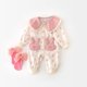 thumbnail image 2 of Spring Autumn Baby Bodysuit Full Printed Bunny Pocket Jumpsuit for Infant Girls Cute Peter Pan Collar Toddler One Piece, 2 of 6
