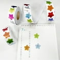 thumbnail image 2 of 500 pegatinas de estrellas, pegatinas de estrellas con cara sonriente para niños, pegatinas de estrellas brillantes de colores de recompensa para planificador de estudiantes y escuela, 2 of 5