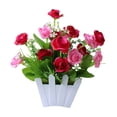 thumbnail image 2 of Arreglo floral artificial de plástico para interiores con pequeñas plantas en maceta, múltiples colores, decorativo para hogar, oficina y escritorio., 2 of 6