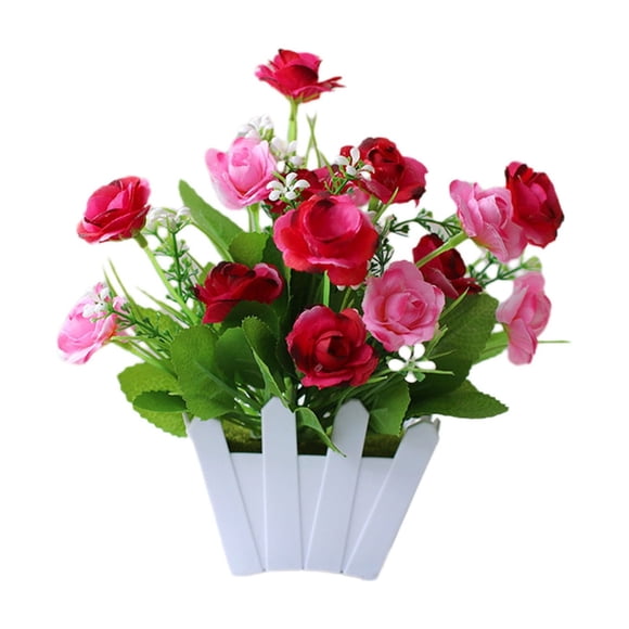 Ensemble de Plantes en Pot Artificielles Fausse Verdure Déco pour Maison, Bureau et Espaces d'Événements Bonsaï de Bureau Réaliste et Charmant Pot de Clôture