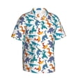 thumbnail image 2 of Balery Block Dinosaur Print Men's Hawaiian Shirts Short Sleeve Beach Shirt Relaxed Fit Vacation Button Down Shirts-3X-Large, 2 of 9