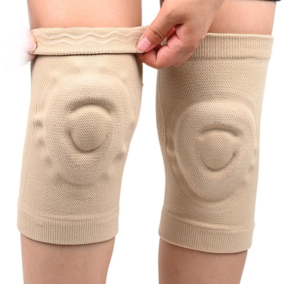 BESTSKY Volleyball Knee Pads for Women Men Kids Youth, Beige | Thickened Silicone Padding, Breathable Knee Braces for Sports Dance Basketball Football Skating Cycling