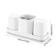 thumbnail image 3 of Organizador de baño | Portacepillos y pasta de dientes con orificios de drenaje | Portavasos de plástico blanco para fregadero, ideal para tazas y artículos de aseo, 3 of 6