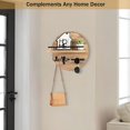 thumbnail image 2 of XIBUFE Key Holder for Wall Decorative with Shelf and Hooks,Mail Organizer Wall Mount with Sunglasses Holder,Circular Design Entryway Key Rack Hanger,Rustic Home Decor, 2 of 8