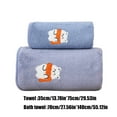 thumbnail image 4 of Xuniizn Bath Towel and Wash Cloths Set: 2* Animal Embroidered Bath Towel, 100%Polyester, Highly Absorbent & Fade Resistant, 4 of 7