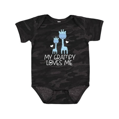 

Inktastic Grampy Loves Me Boys Giraffe Grandson Gift Baby Boy Bodysuit