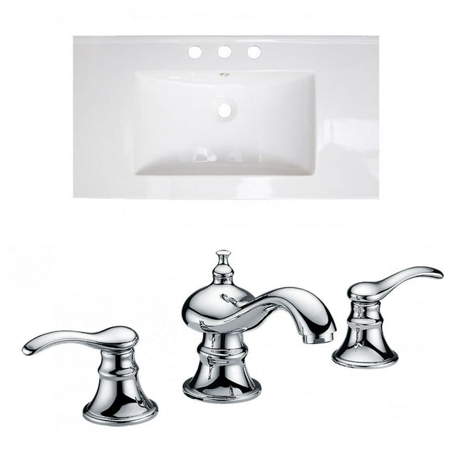 American Imaginations 32-in. W 3H8-in. Ceramic Top Set In White Color AI-15722