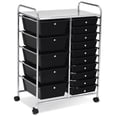 thumbnail image 1 of Costway Cajonera multiusos con 15 cajones en cocina de plástico Contenedor con ruedas Negro, 1 of 8