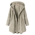 thumbnail image 2 of Turilly Womens Jackets Ladies Women Plus Size Casual Button Pockets High Low Long Sleeve Hooded Coat Tops, 2 of 4