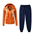 thumbnail image 2 of Womens Hoodie Sets 2 Piece Outfits, Sweatpants And Sweatshirt Set For Women Full Zip Jacket and Joggers Sportswear (Large, Orange), 2 of 6