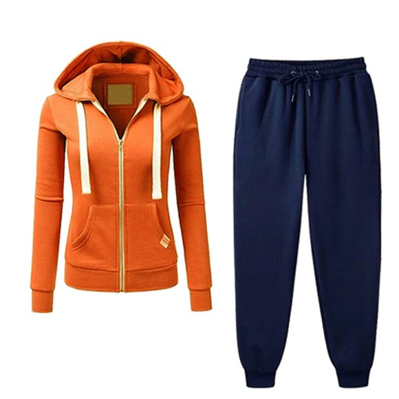 ShomPort Women 2 Piece Outfits Tracksuit Casual Loose Zip up Hoodie Sweatsuits Joggers Long Pant Set