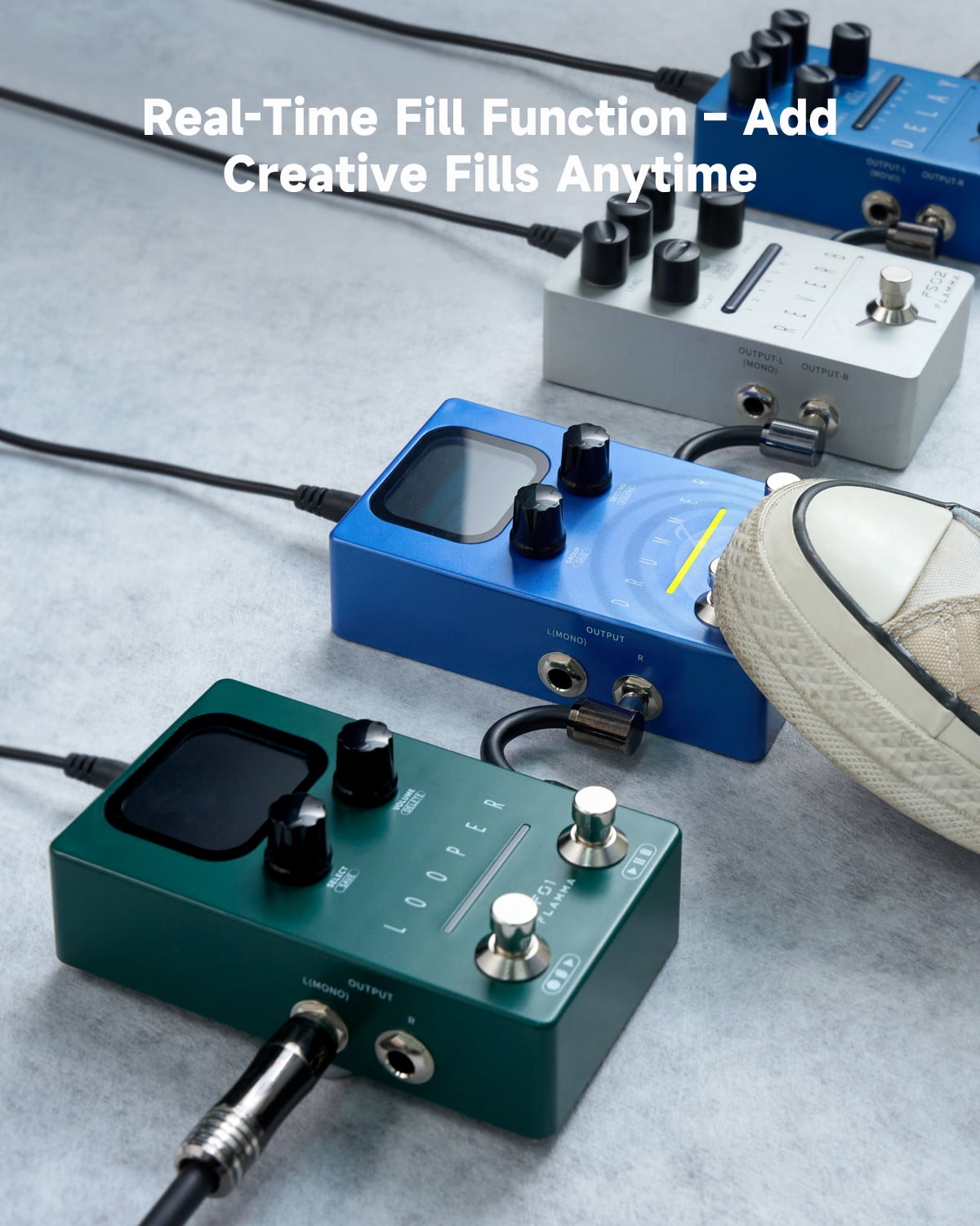 FLAMMA FF02 Drum Machine Guitar Pedal - 121 Drum Grooves, 11 Music Genres, Tap Tempo, Customizable Rhythms, Stereo I/O for Live & Studio Use