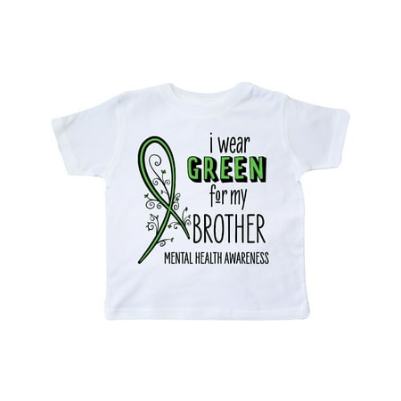 

Inktastic I Wear Green for my Brother- Mental Health awareness Gift Toddler Boy or Toddler Girl T-Shirt