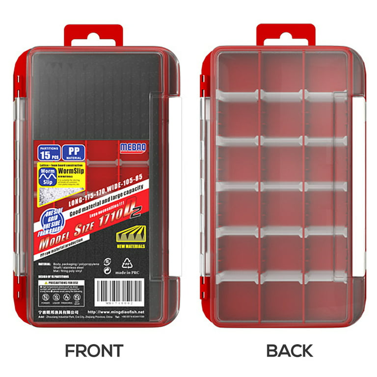 vistreck Double Sided Fishing Tackle Box Fishing Lure Storage Case Tray  with Removable Dividers 