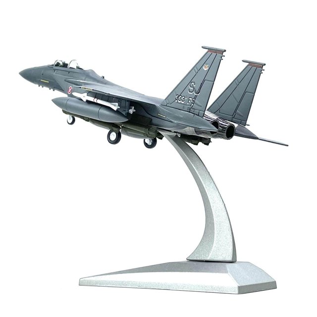 Langgg 1:100 Scale F 15E Model Mini Desktop Decoration Mini Desktop Decoration Fighter Aircraft Plane Fighter Die Cast Model for Home Collection Souvenir