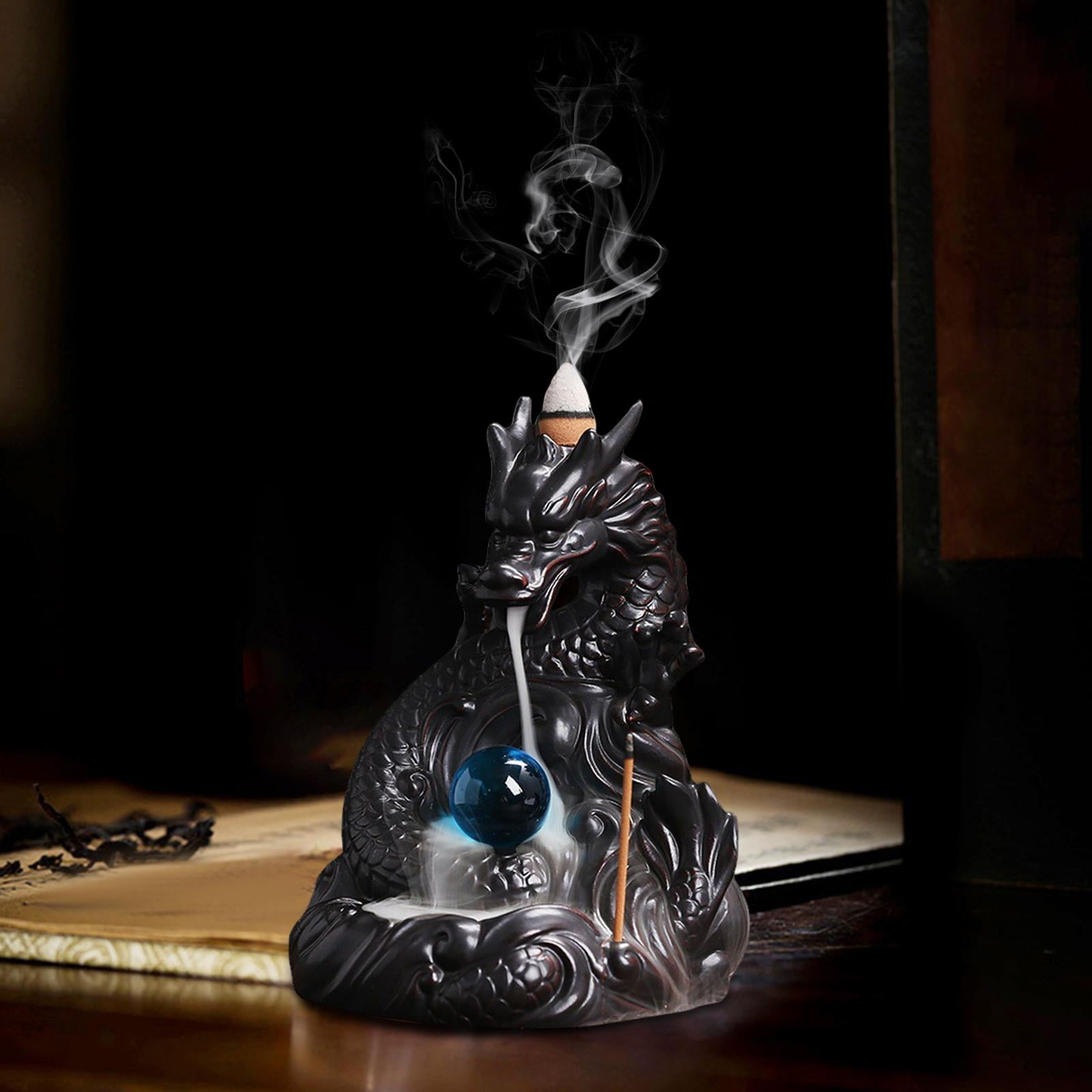 WLPZXP Creative Backflow Incense Burner Waterfall Incense Holder Dragon Statue Ornament