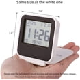 thumbnail image 4 of Mini despertador digital de viaje pequeño con luz de noche LCD, reloj de viaje que funciona con pilas, reloj de bolsillo plegable portátil con temperatura para exteriores, cama para niños,, 4 of 5