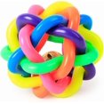thumbnail image 2 of Pet Chew Toys Dog Rainbow Bouncy Rubber Balls With Bell For Teeth Cleaning, 2 of 4