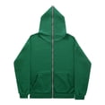 thumbnail image 3 of ZVAVZ Men's Full Zip Up Hoodies Fashion Casual Athletic Jacket Solid Color Long Sleeve Hooded Sweatshirts with Pockets Green XL, 3 of 6
