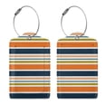 thumbnail image 3 of Disketp 4 Pcs Luggage Tag For Suitcase,Colorful Pastel Stripes Leather Baggage Tag With Stainless Steel Loop Privacy Cover For Women Men Girls, 3 of 5