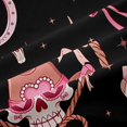 thumbnail image 4 of Manfei Kawaii Cowgirl Skull Shower Curtain 72Wx72L,Cute Bow Flowers Bathroom Curtain,Black Pink, 4 of 6