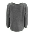 thumbnail image 5 of Hpapadks Fall Sweaters for Women 2025 Boat Neck Knitted Sweaters Vintage Long Sleeve Solid Lightweight Pullover Top Womens Sweater Grey XXXL, 5 of 5