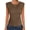 Brown, variant on Womens Tops Cap Sleeve Crewneck Shirts Casual Ribbed Knit Slim Fit Ruched Summer Basic Tee Tank 2026 Trendy Clothes White Large