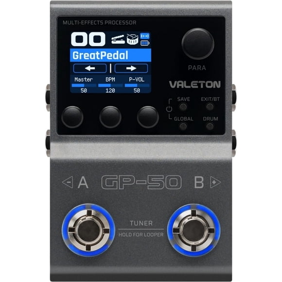 Valeton GP-50 SnapTone Multi-Effects Guitar Processor Pedal with Neural Amp Modeler, IR Loader, USB Audio Interface, Drum Machine, Looper, Bluetooth, 100+ Effects