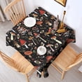 thumbnail image 2 of Colorful Mushroom Bird Black Pattern Square Tablecloth,Waterproof Square Table Cover,Wipeable Spillproof Washable Table Cover for Home Kitchen Party Decor 42"X42"(107x107cm), 2 of 6