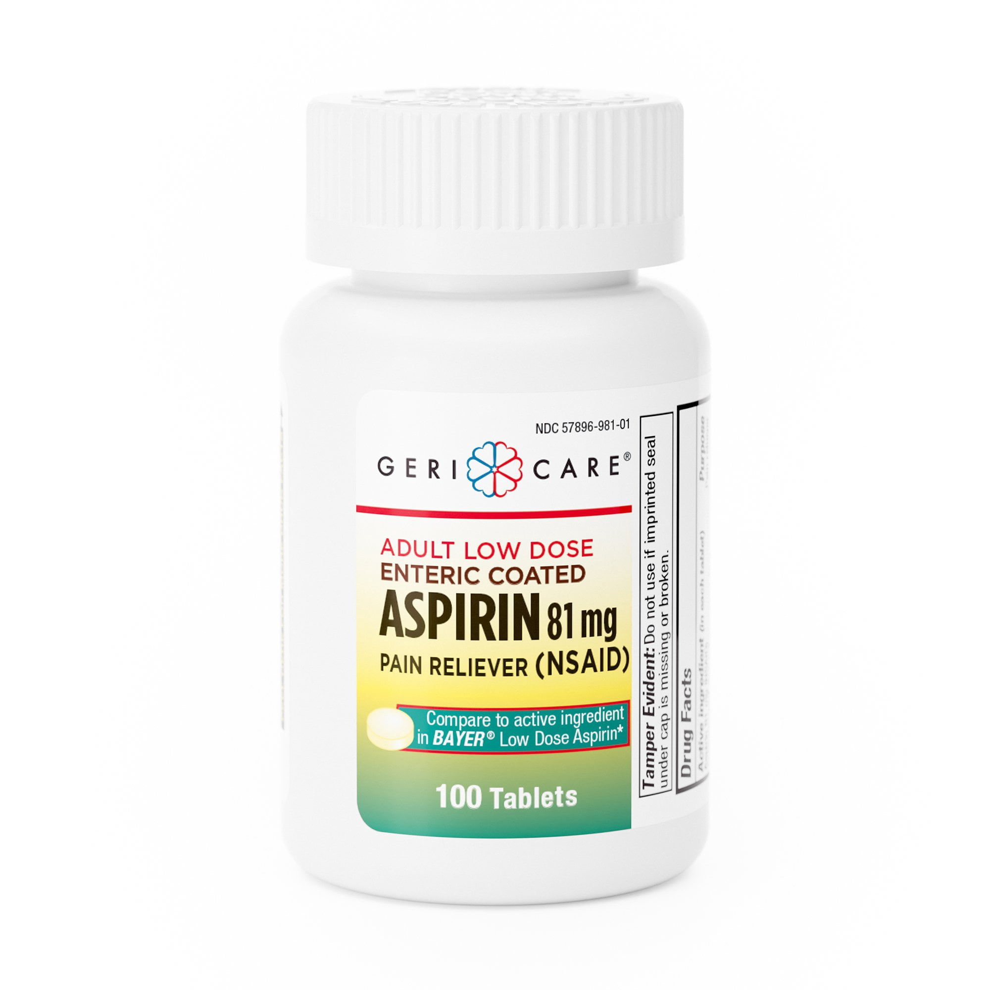 Geri-Care Pain Relief Aspirin Tablet, 100 per Bottle