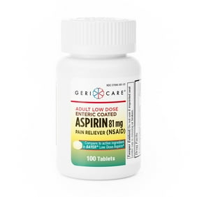 Geri-Care Pain Relief Aspirin Tablet, 100 per Bottle