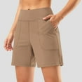 thumbnail image 2 of UAMVSH Summer Athletic Shorts for Women with Pockets Stretchy High Waisted Bermuda Shorts for Walking Running, 2 of 7