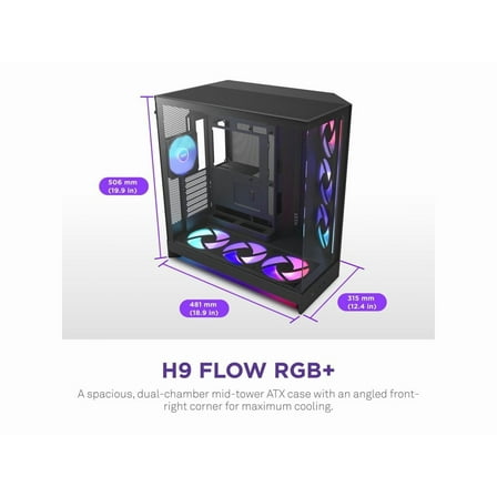 NZXT CMH92FBP1 Large Dual-Chamber ATX Mid-Tower Airflow Case