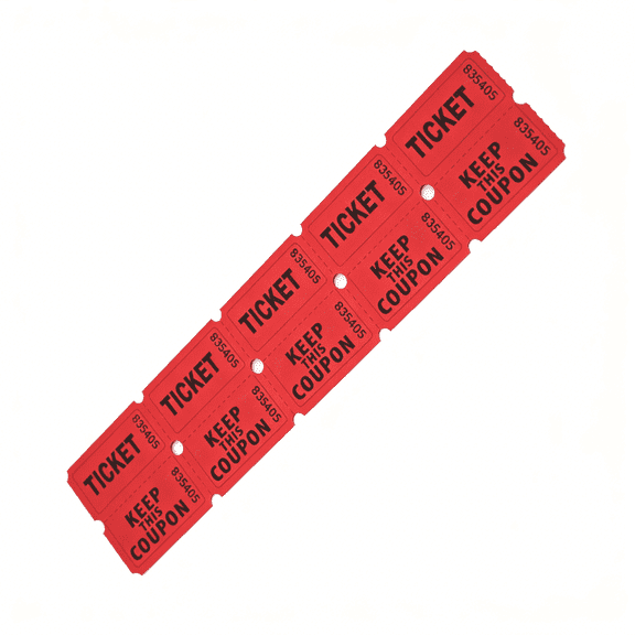 AB Max Red 50/50 Double Raffle Tickets Sheets - 200 Pairs (400 Pcs) Consecutively Numbered & Perforated, Ideal for School Events, Fundraisers & Carnivals