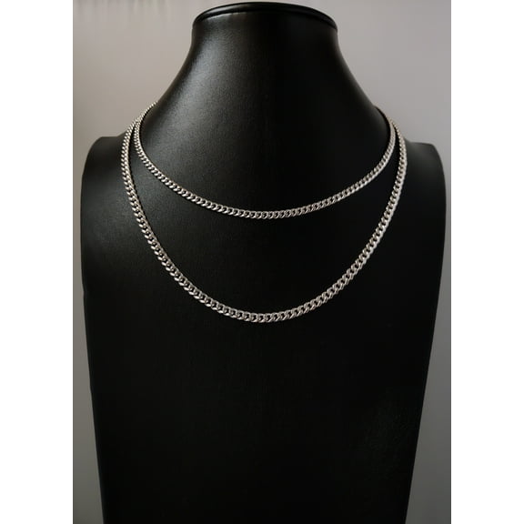 10k Real White Gold Miami Cuban Link Chain Necklace,3.8mm and 4.5mm 10K White Gold, Man Gold Chain,Ladies Gold Chain, White Miami Cuban (Width:3.8mm; Necklace length:16;)